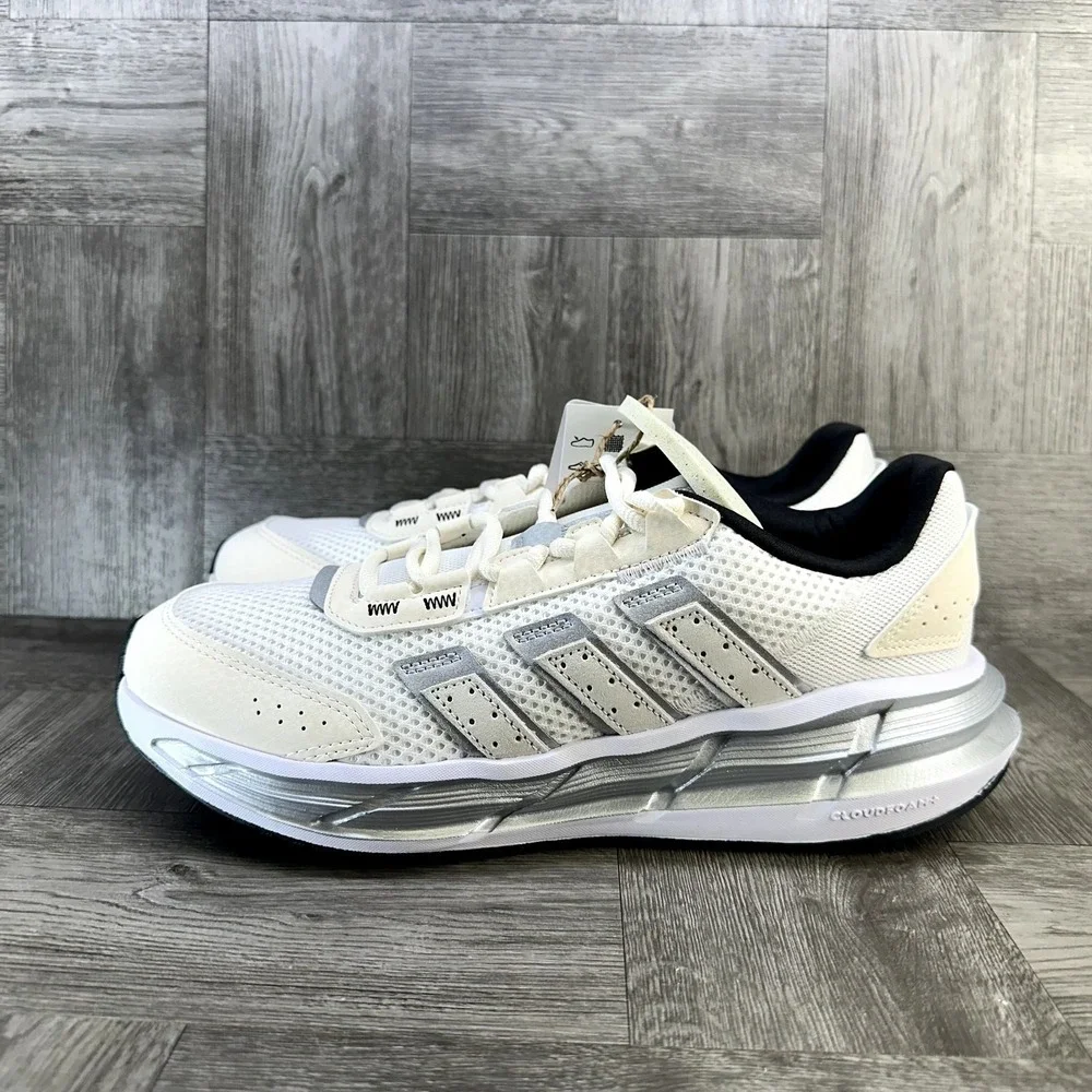 Adidas‎ Astrastar Sneakers Womens 10 White Silver Mesh Running NEW JS5039